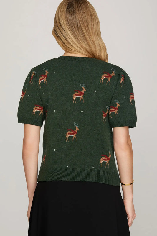 Rudolph Puff Sweater