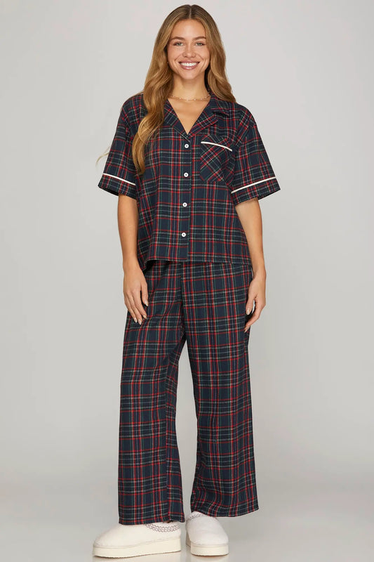 Holiday Plaid PJ Set