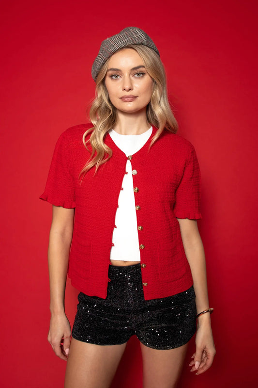 Ruffle Pocket Sweater