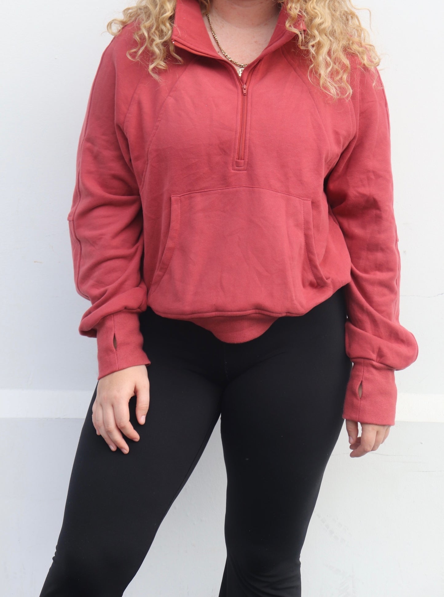 Lexi Pullover-Pocketed Quarter Zip Pullover Sweatshirt