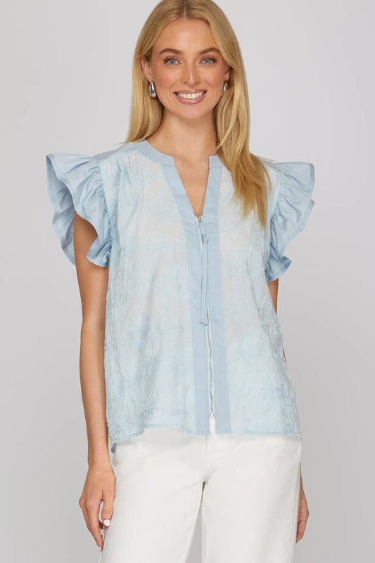 Daisies Zip Blouse