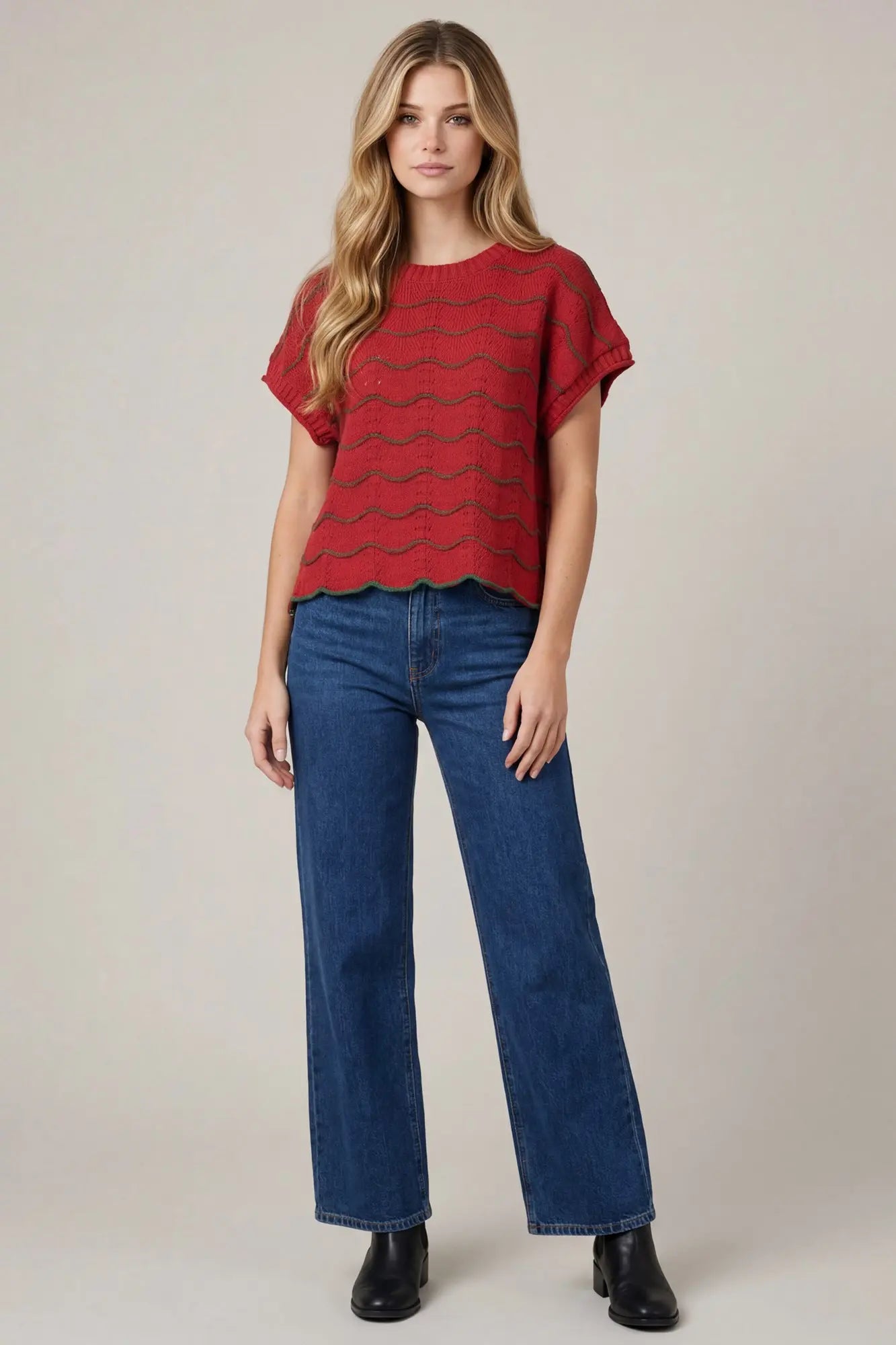 Scallop & Stripe Sweater