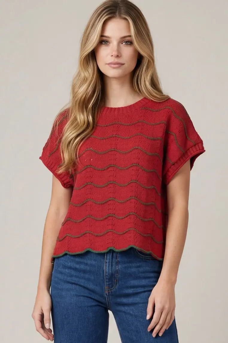 Scallop & Stripe Sweater
