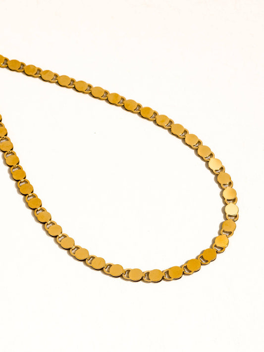 Carmin 18K Gold Non-Tarnish Gold Disc Link Necklace