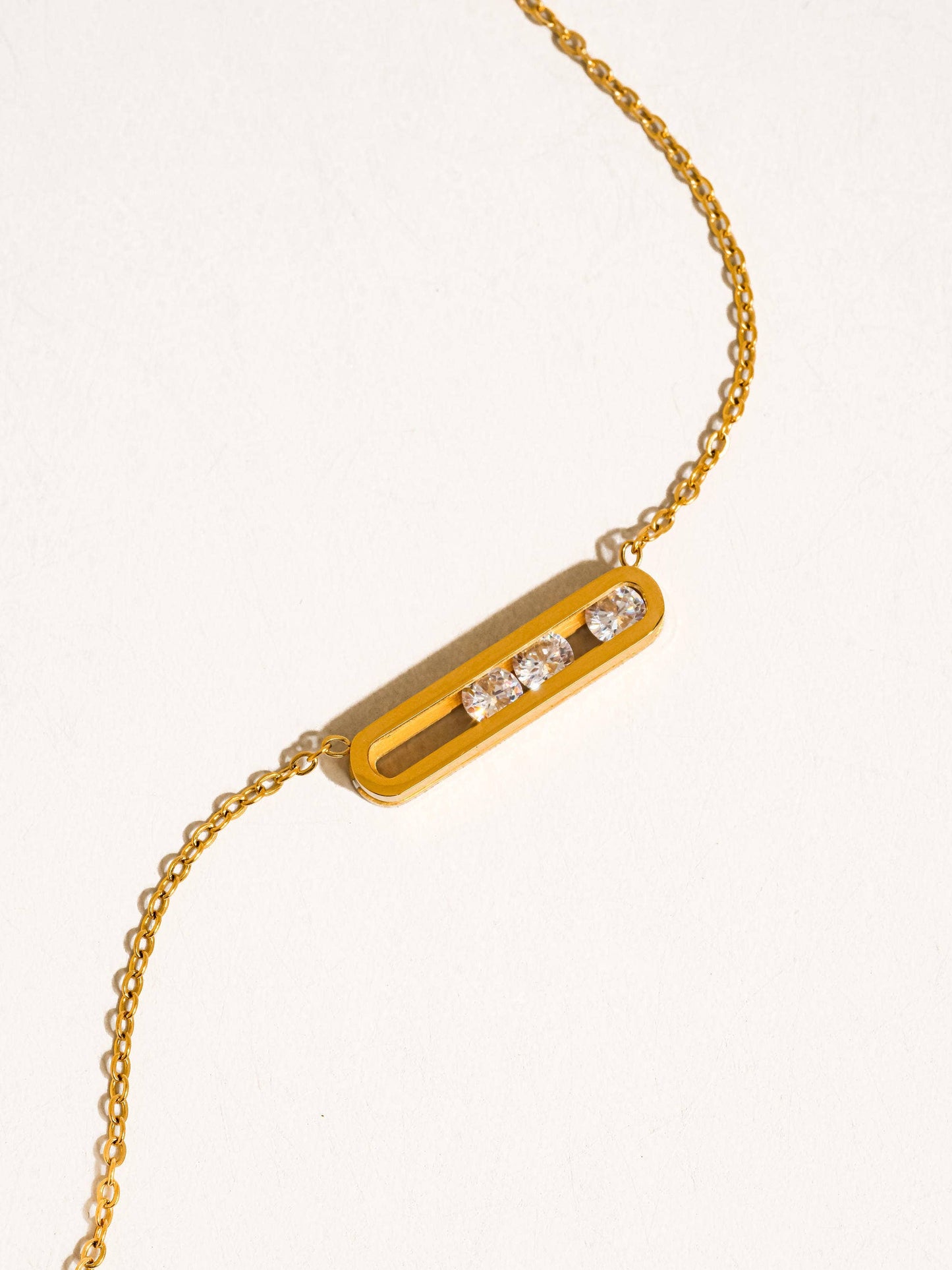 Yveline 18K Gold Non-Tarnish Bar Pendant Necklace