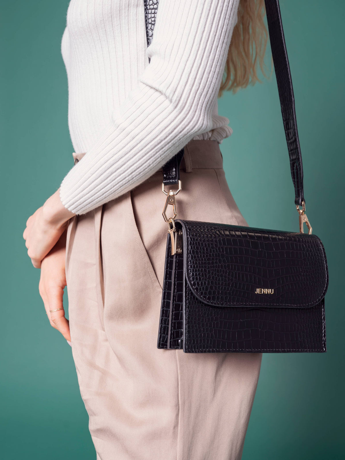Tokyo Crocodile Embossed Crossbody Bag