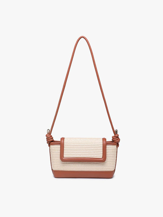 Oaklynn Straw Crossbody w/ Twisted Strap & Snap Closure