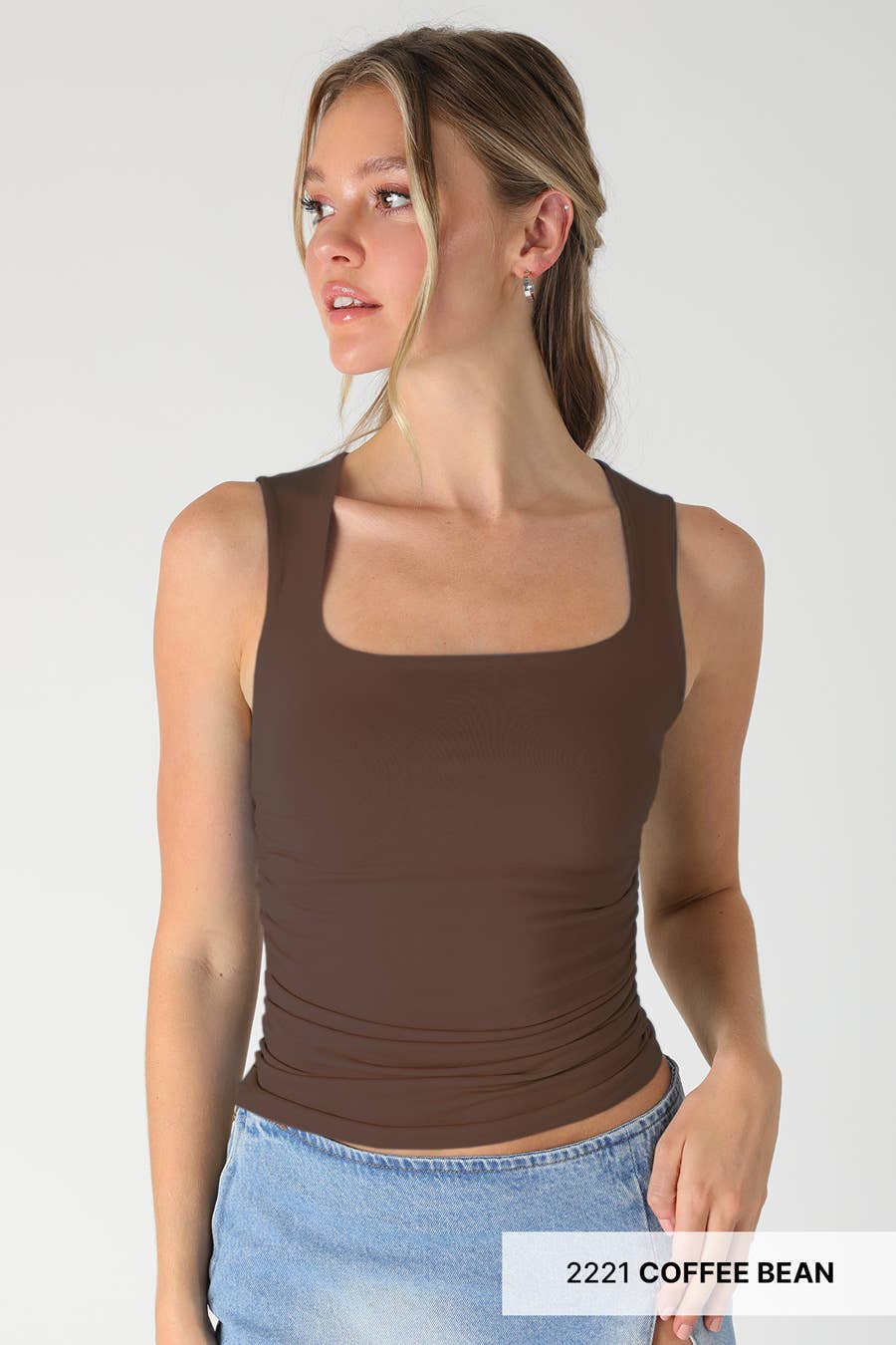 Clean Line Square Shirred Top