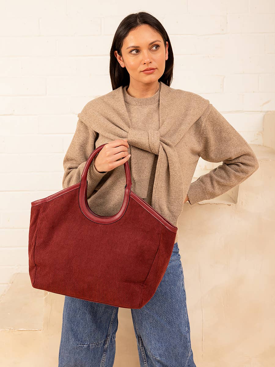 Piper Contrast Corduroy Mini Tote