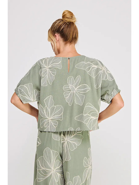 Flora Embroidered Top