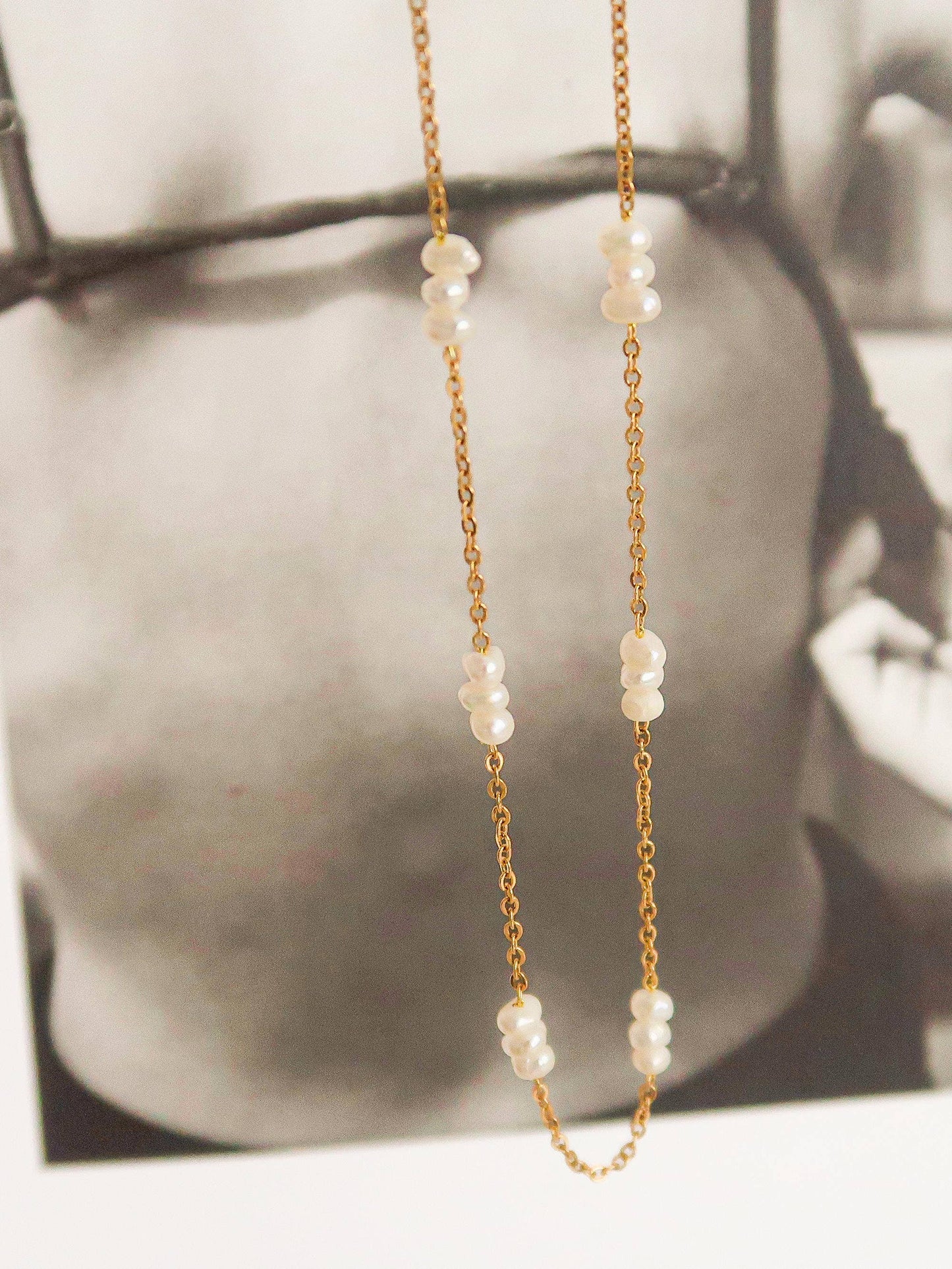 18K Non-Tarnish Petite Pearl Choker