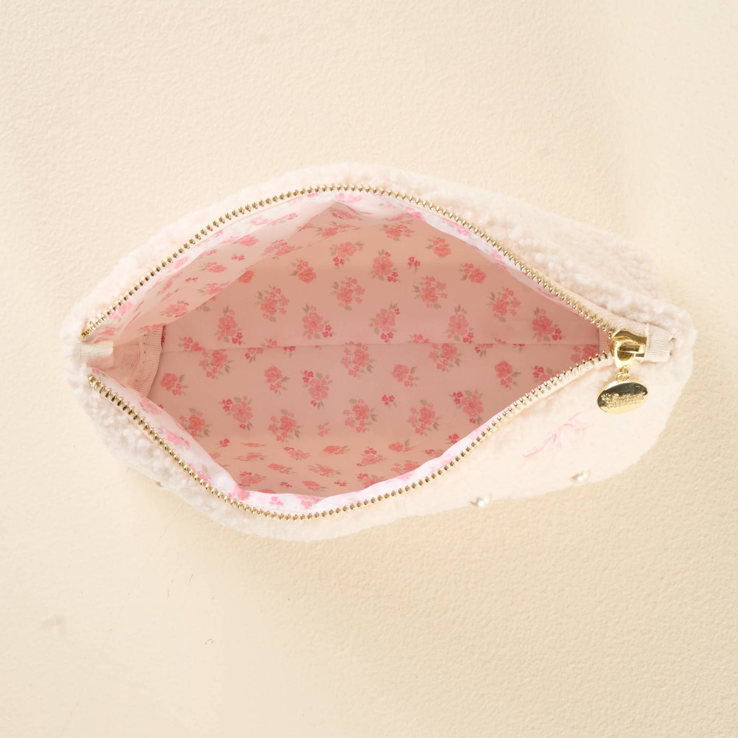 Teddy Pouch-Bows Pink