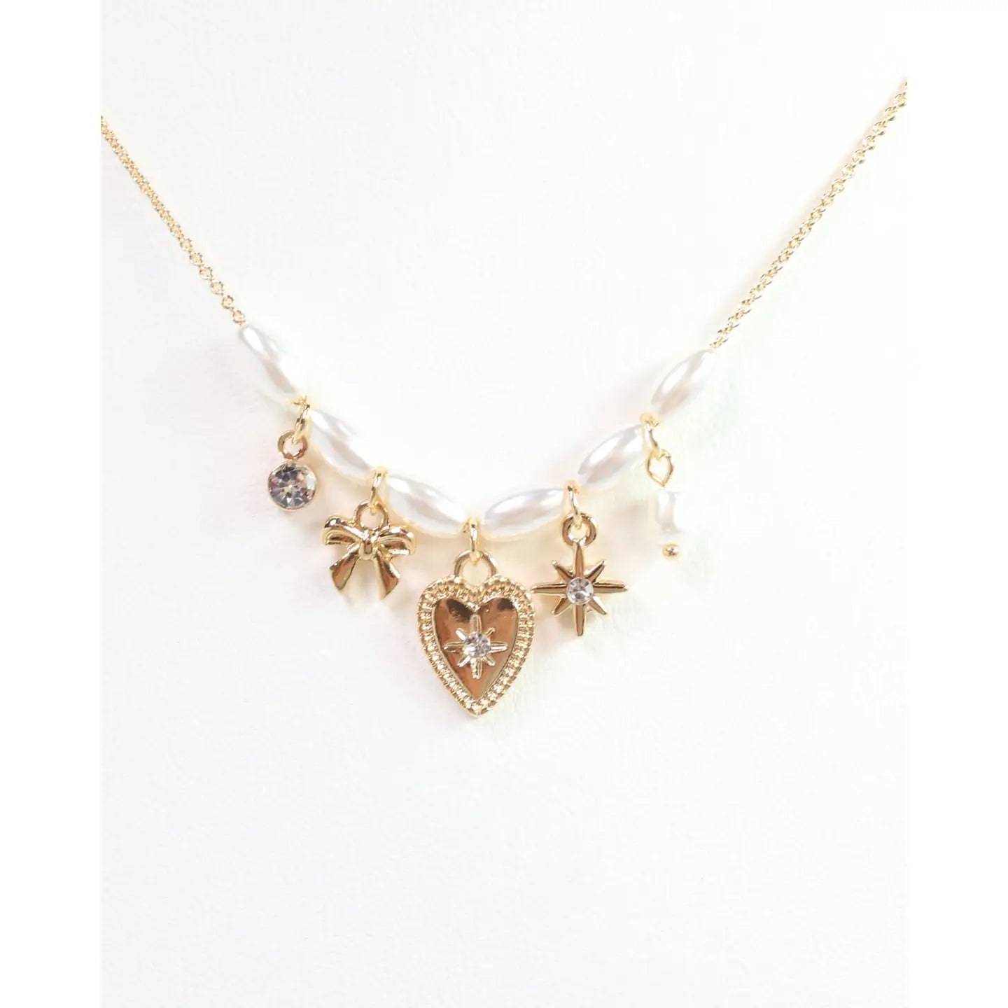 Randolph Delicate Heart Charm Necklace Gold
