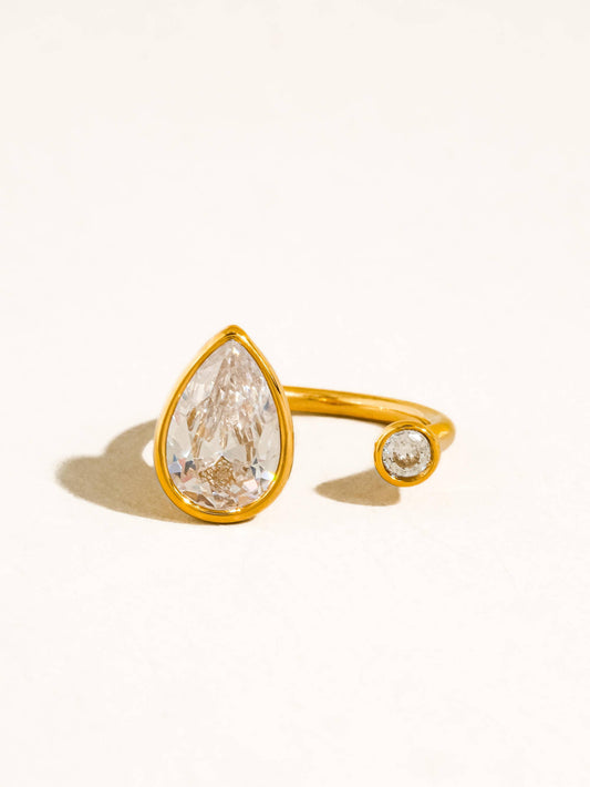 Kellan 18K Gold Non-Tarnish Tarnish CZ Open Ring