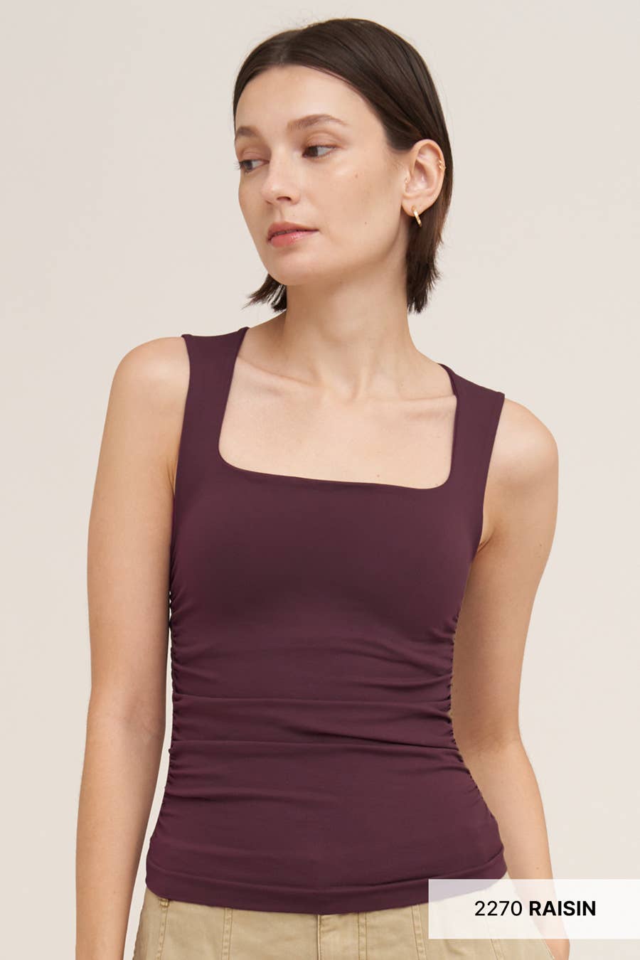 Clean Line Square Shirred Top