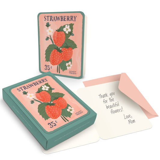 Artisan Notecards Strawberry Seeds