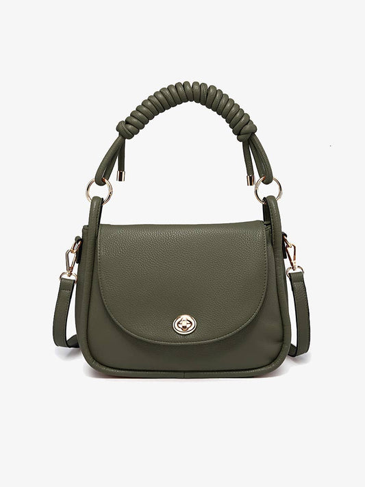 Effie Messenger Satchel Bag w/ Knotted Handle