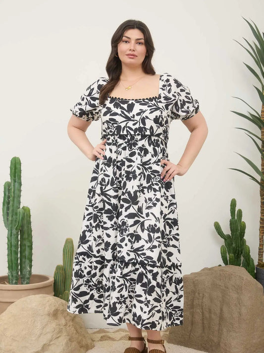 Plus Gardenlace Midi Dress