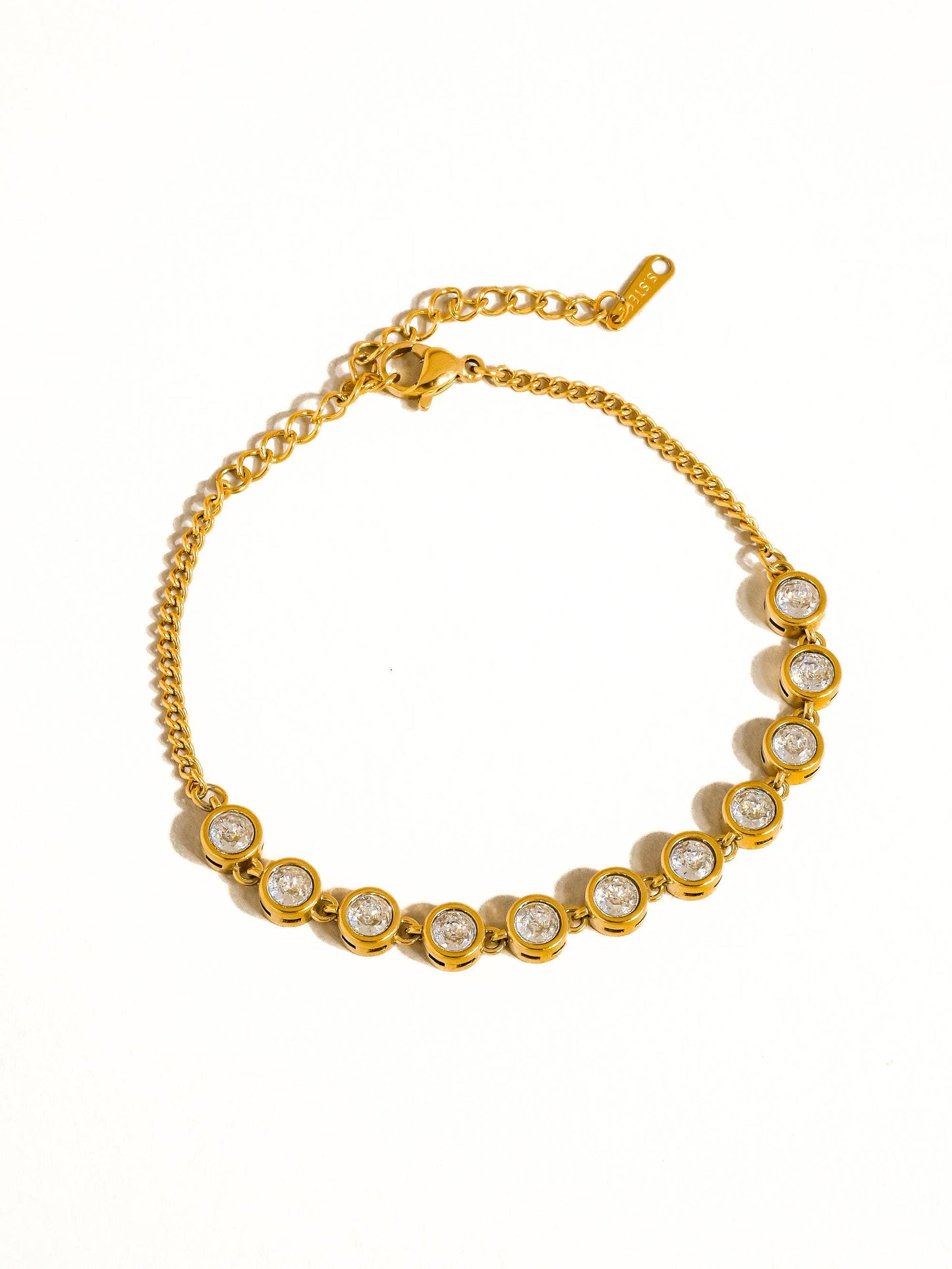 Ambrosia 18K Gold Non-Tarnish Rhinestone Chain Bracelet