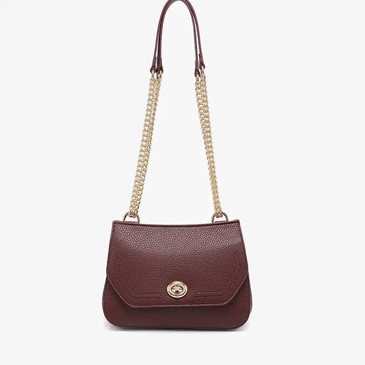 Lottie Twist Lock Crossbody Bag w/ Chain Strap