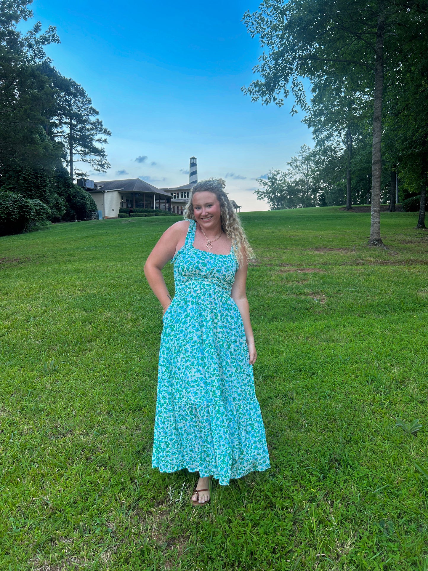 Ruffled Garden Midi Dress