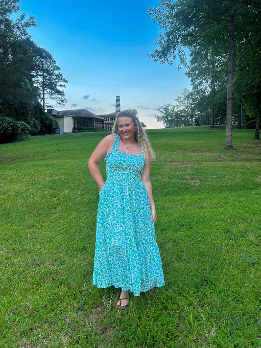Ruffled Garden Midi Dress