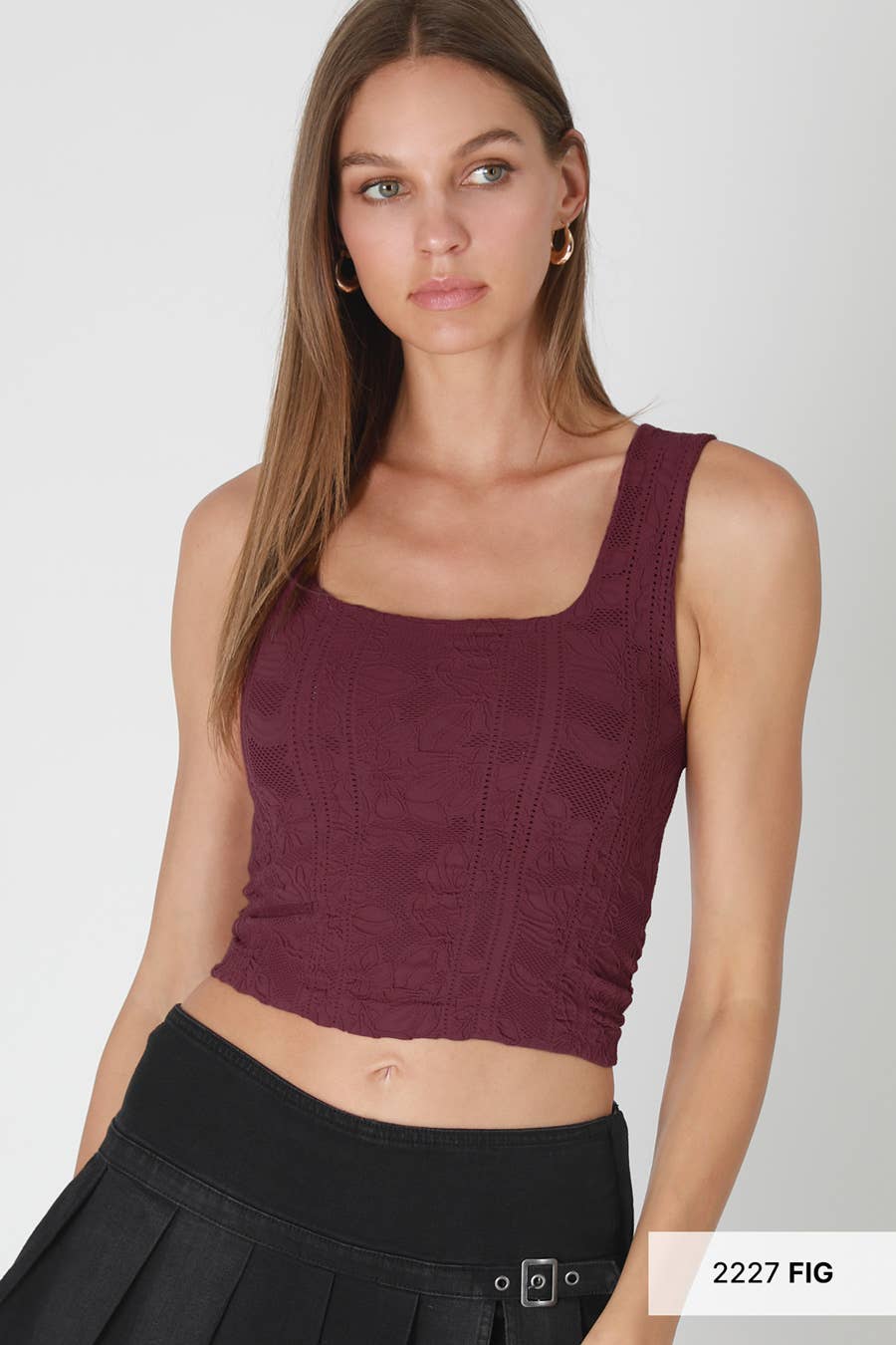 Double Lace Square Crop Top