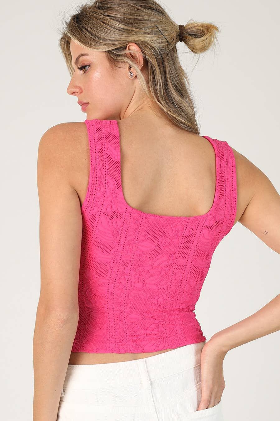Double Lace Square Crop Top
