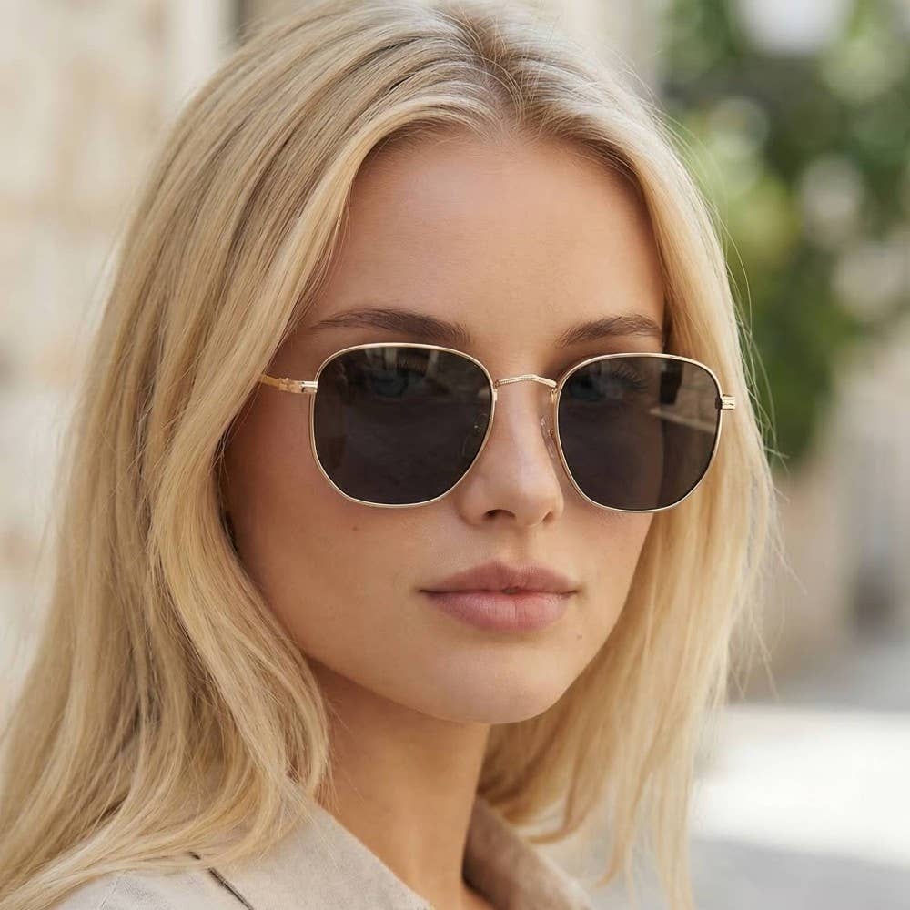 Metal Frame Round Lens Sunglasses
