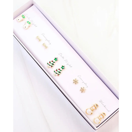 Rockin Around the Christmas Tree Earring Set Green