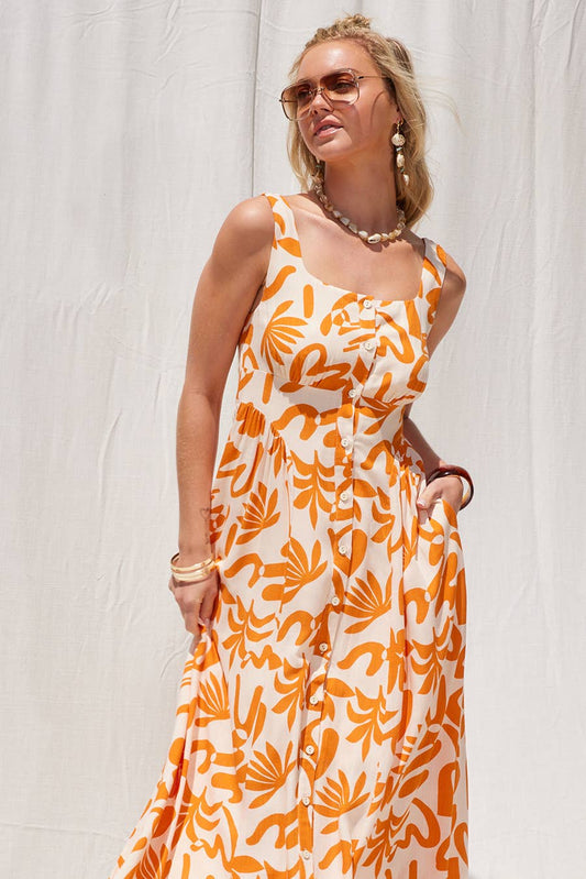 Tangerine Midi Dress