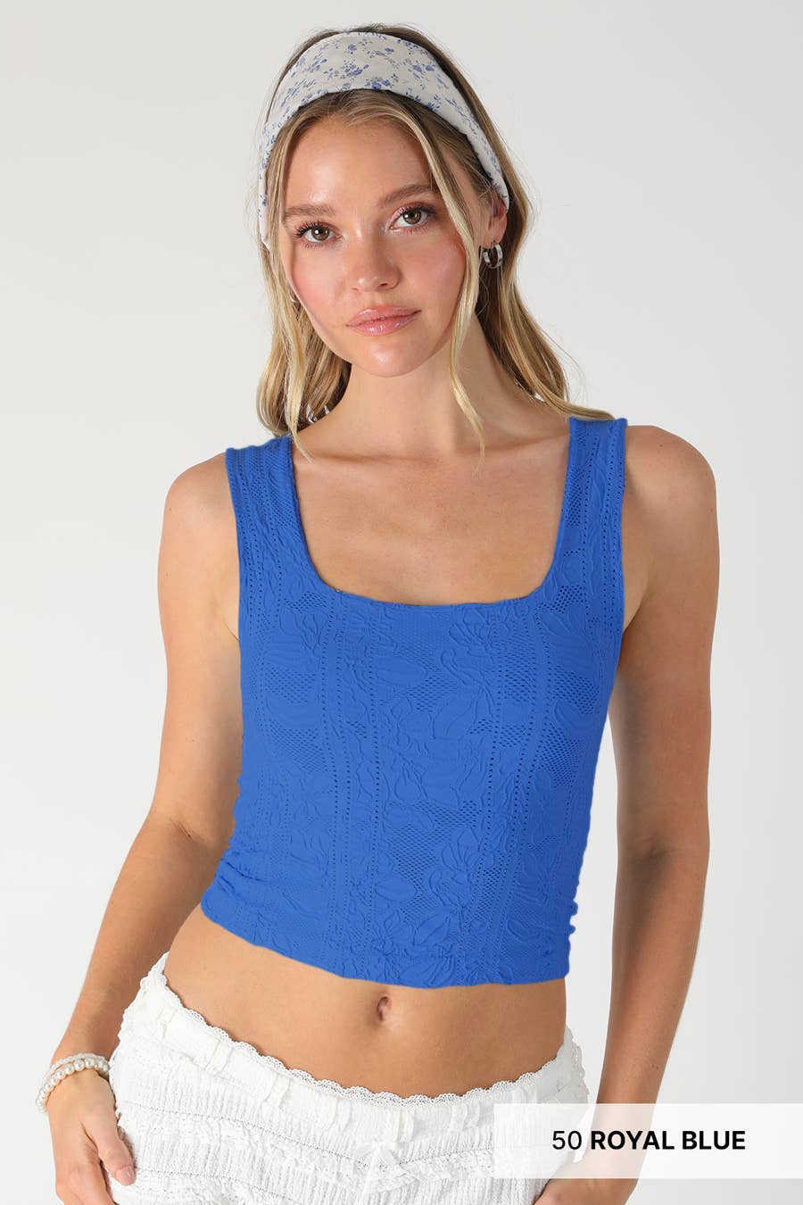 Double Lace Square Crop Top