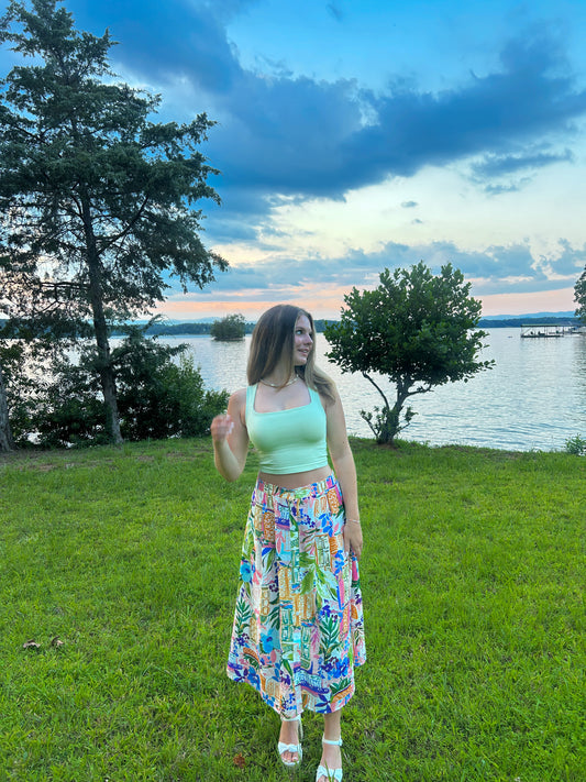 Tropical Muse Midi Skirt