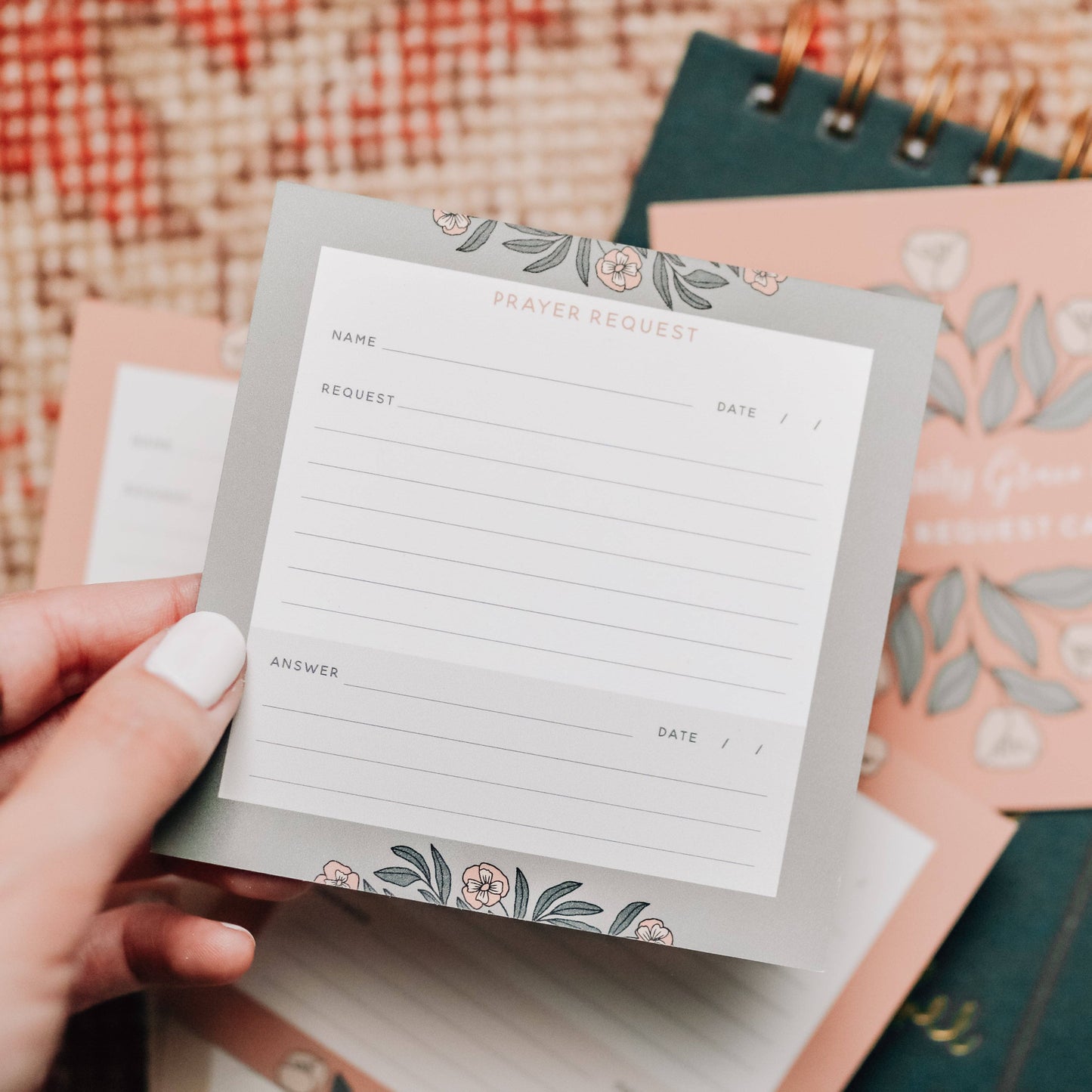 Prayer Request Cards - Teal Floral