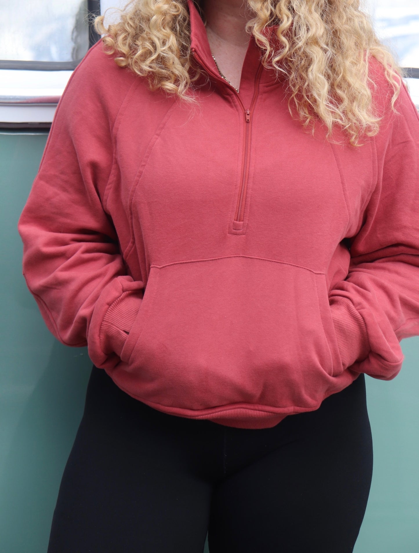 Lexi Pullover-Pocketed Quarter Zip Pullover Sweatshirt