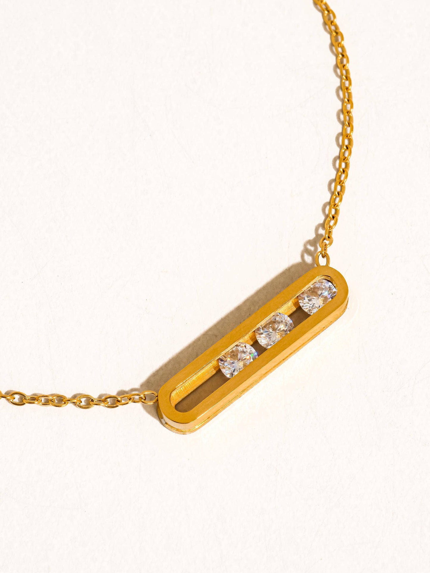 Yveline 18K Gold Non-Tarnish Bar Pendant Necklace