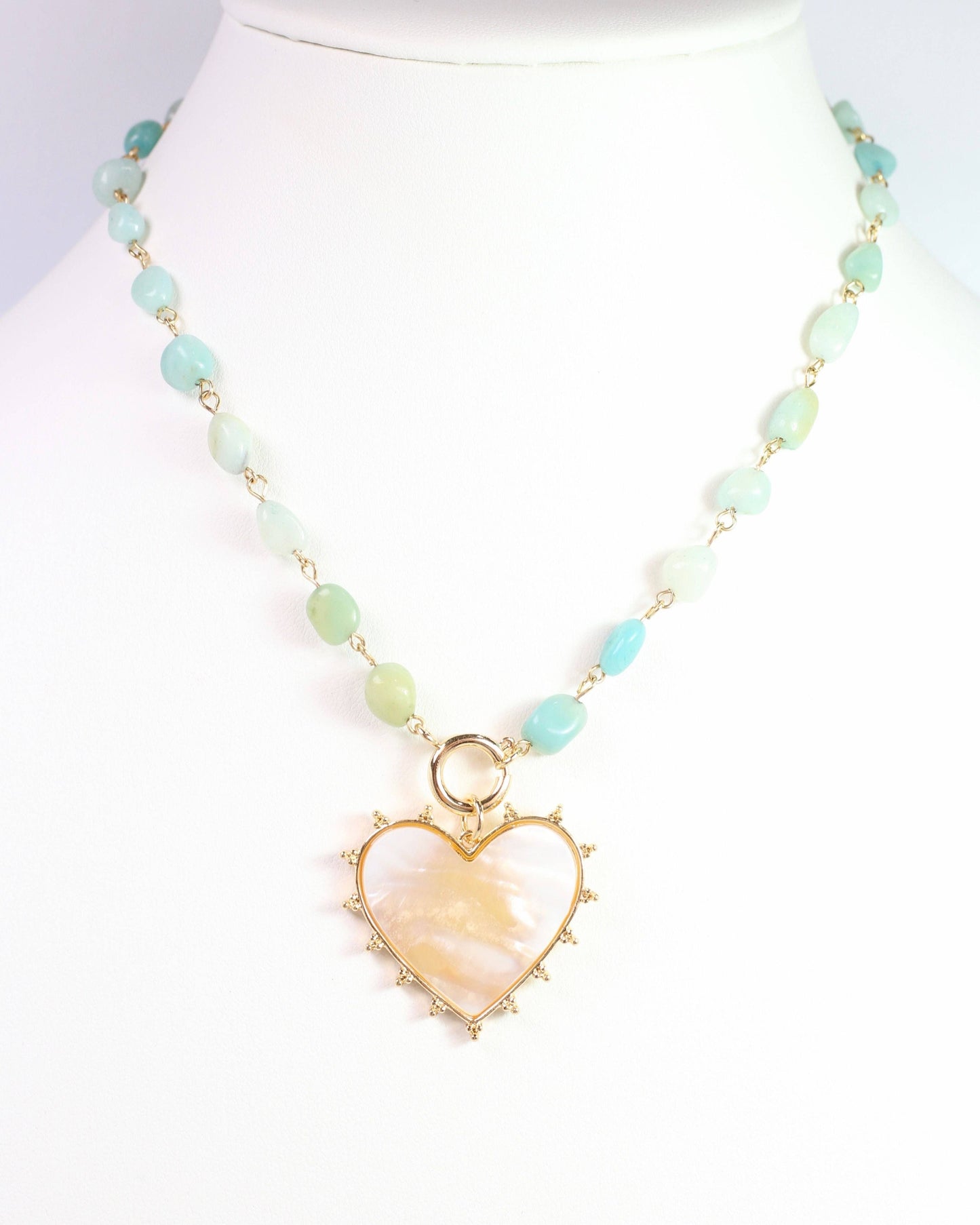 Lauderdale Stone and Heart Pendant Amazonite