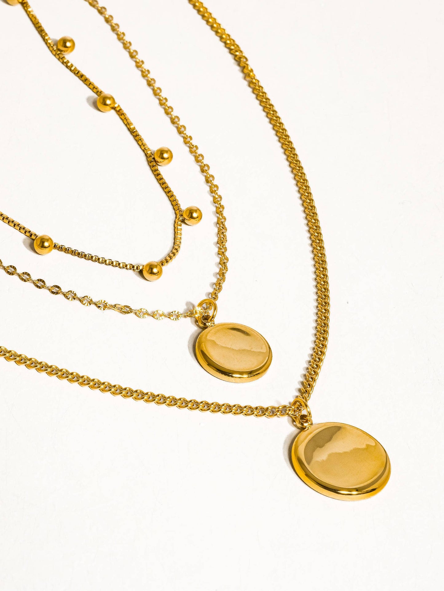 Anaïs 18K Gold Non-Tarnish Round Stack Necklace