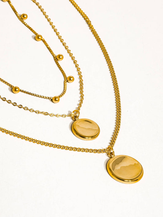 Anaïs 18K Gold Non-Tarnish Round Stack Necklace