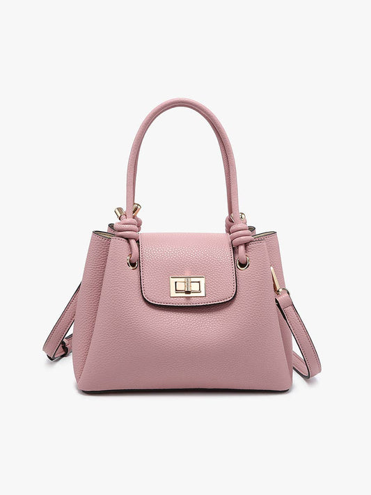 Zoey Triple Compartment Satchel w/ Twist-Lock Closure