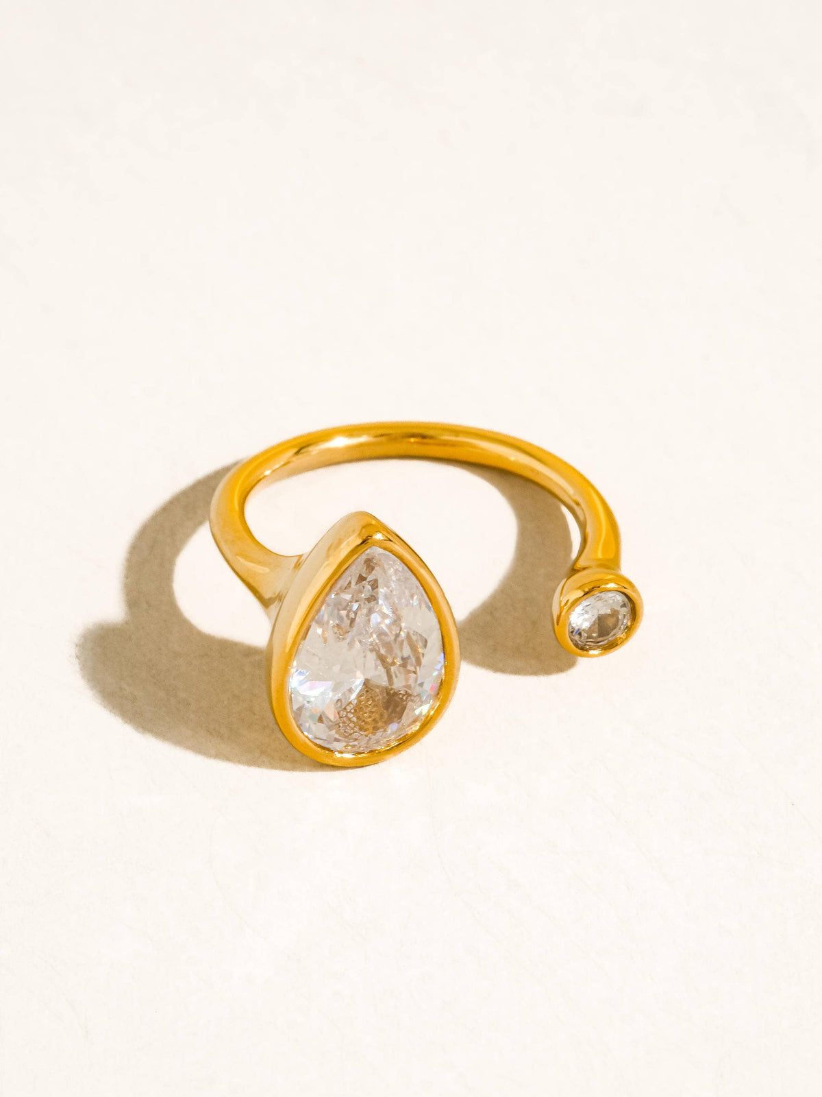 Kellan 18K Gold Non-Tarnish Tarnish CZ Open Ring