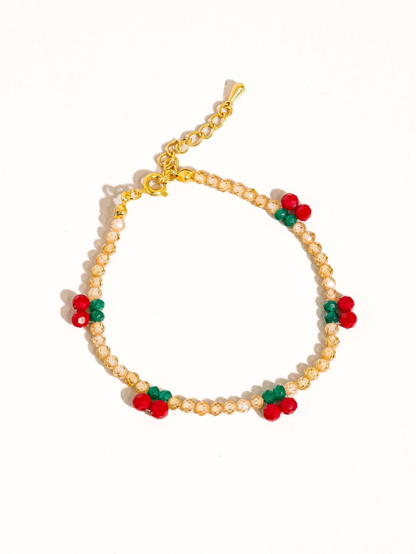 Quentin 18K Gold Handmade Beaded Cherry Bracelet