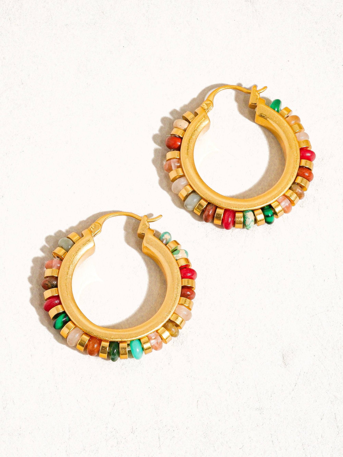 Capri 18K Gold Beaded Resort Hoop Earring