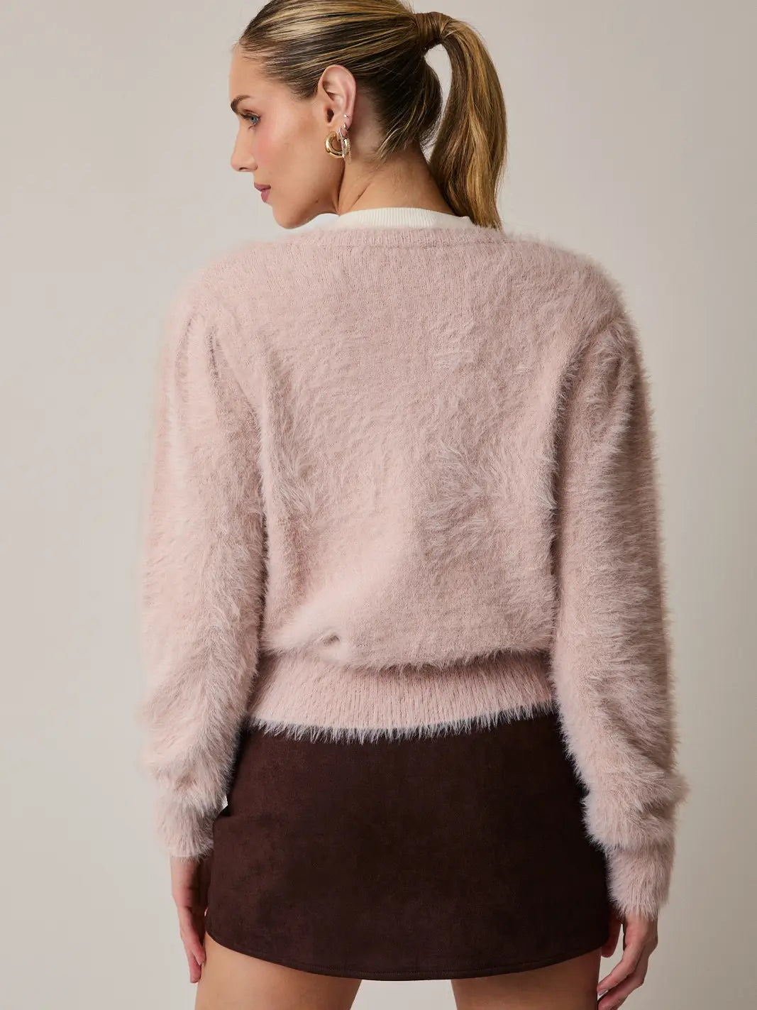 Blush Fuzz Cardigan