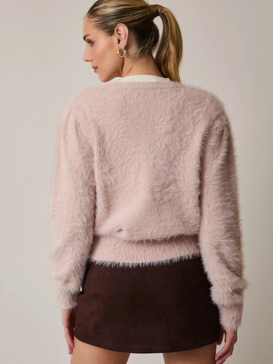 Blush Fuzz Cardigan