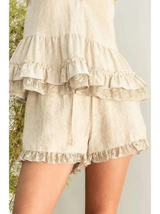 Oatmeal Lace Shorts