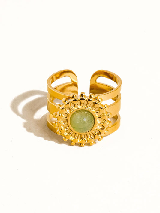 Evelyn 18K Non-Tarnish Green Gemstone Ring