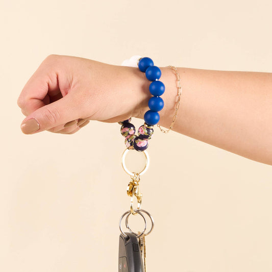 Hands-Free Keychain Wristlet-Notes of Navy