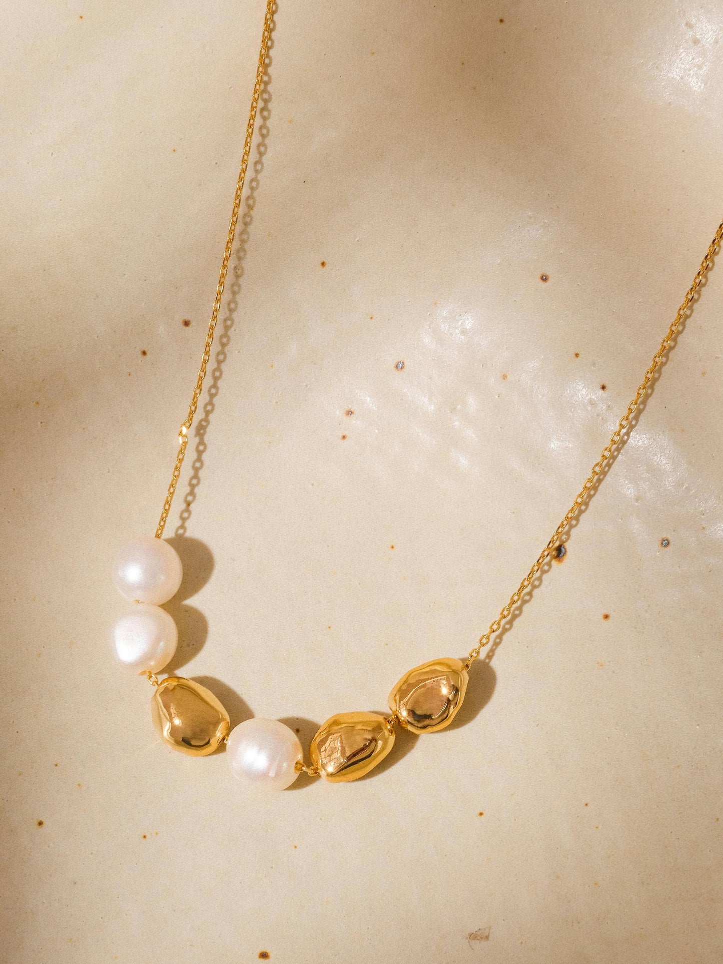 Maud 18K Gold Freshwater Pearl Beaded Necklace