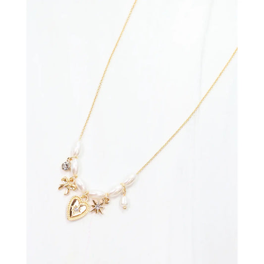 Randolph Delicate Heart Charm Necklace Gold